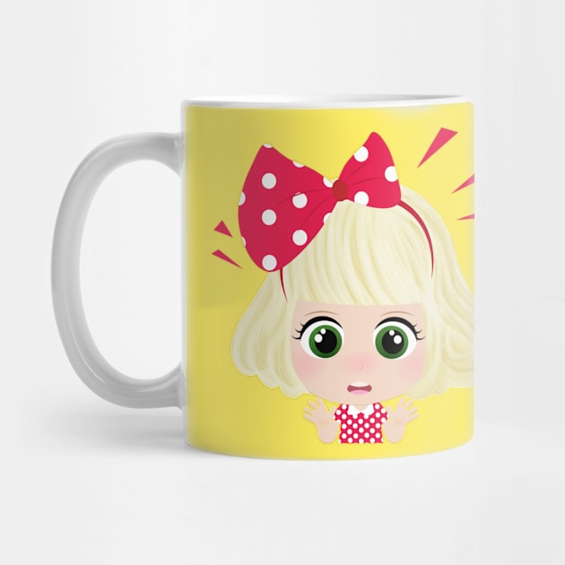 Cute Little Girl With Red Bow by Phat Design